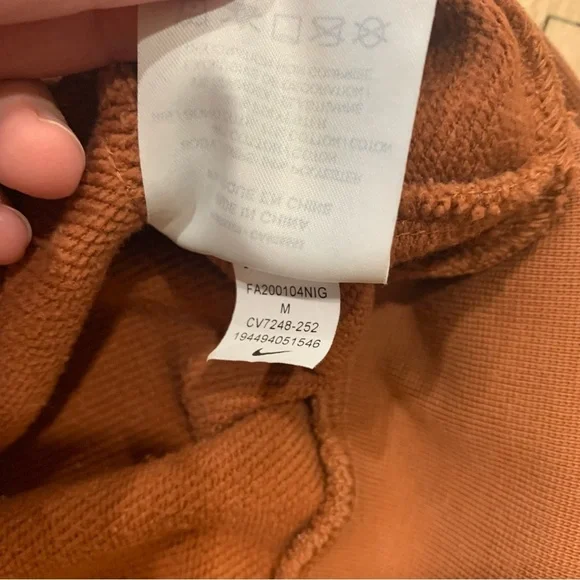 Nike Dri Fit Women’s Logo Crop Fleece Sweatshirt Burnt Orange Size Med Athletic - Picture 8 of 11